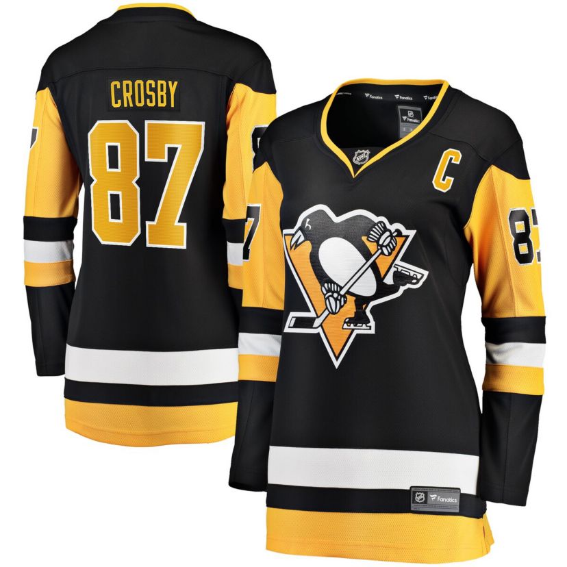 NHL Fanatics Sidney Crosby Pittsburgh Penguins Captain Patch Home Breakaway Jersey