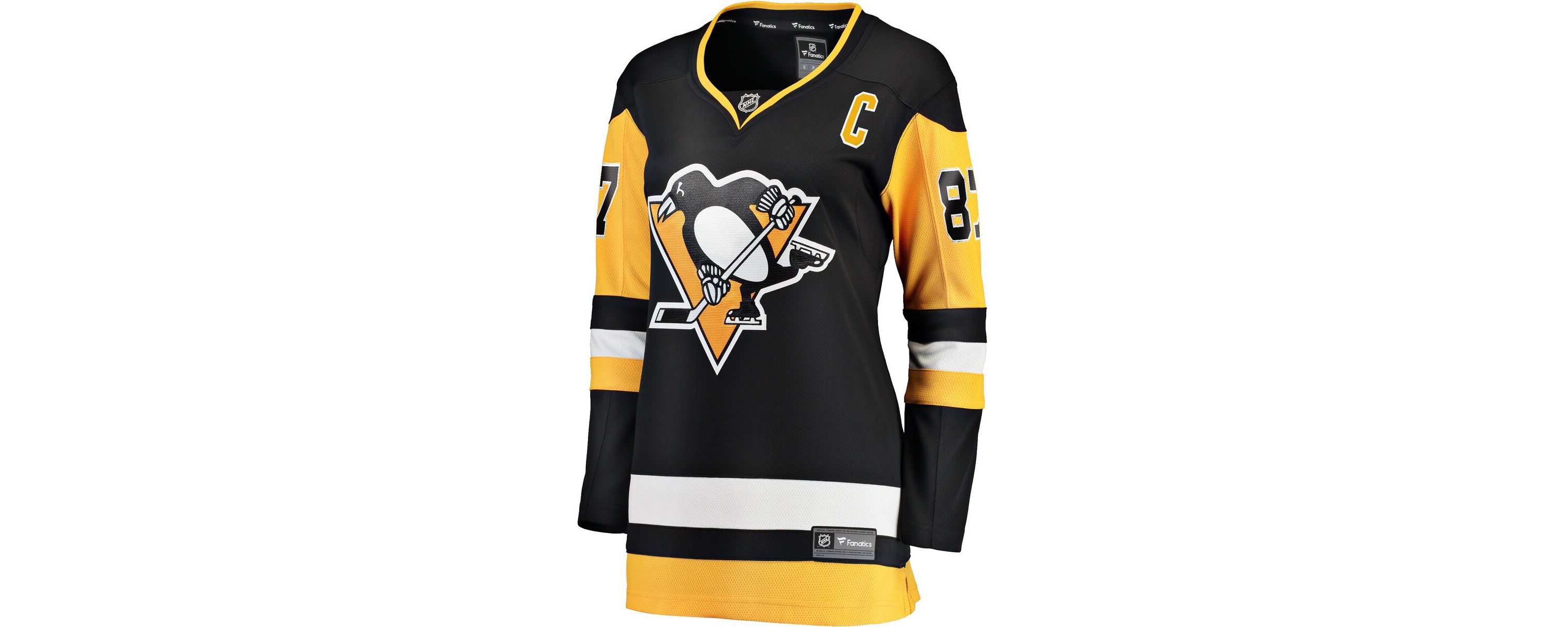 NHL Fanatics Sidney Crosby Pittsburgh Penguins Captain Patch Home Breakaway Jersey