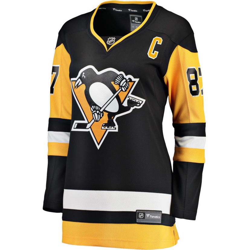 NHL Fanatics Sidney Crosby Pittsburgh Penguins Captain Patch Home Breakaway Jersey