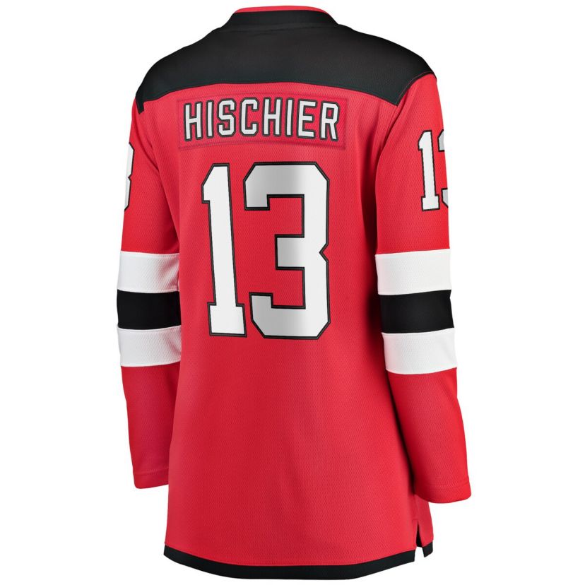 NHL Fanatics Nico Hischier New Jersey Devils Captain Patch Home Breakaway Jersey