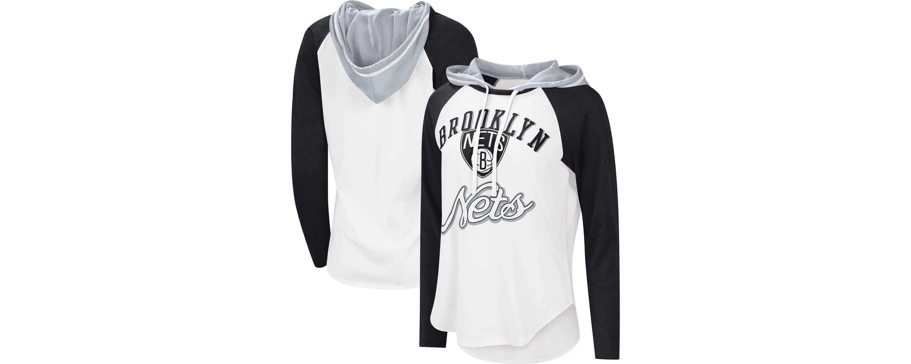 NBA Brooklyn Nets MVP Raglan Hoodie Long Sleeve T-Shirt