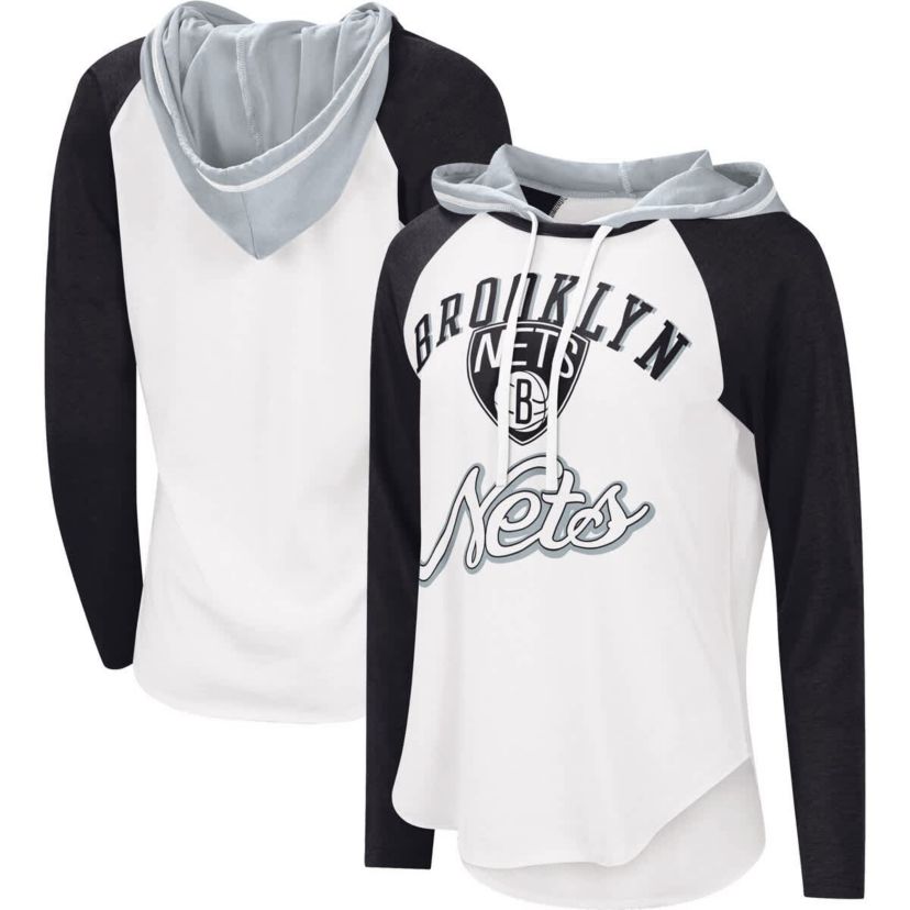 NBA Brooklyn Nets MVP Raglan Hoodie Long Sleeve T-Shirt