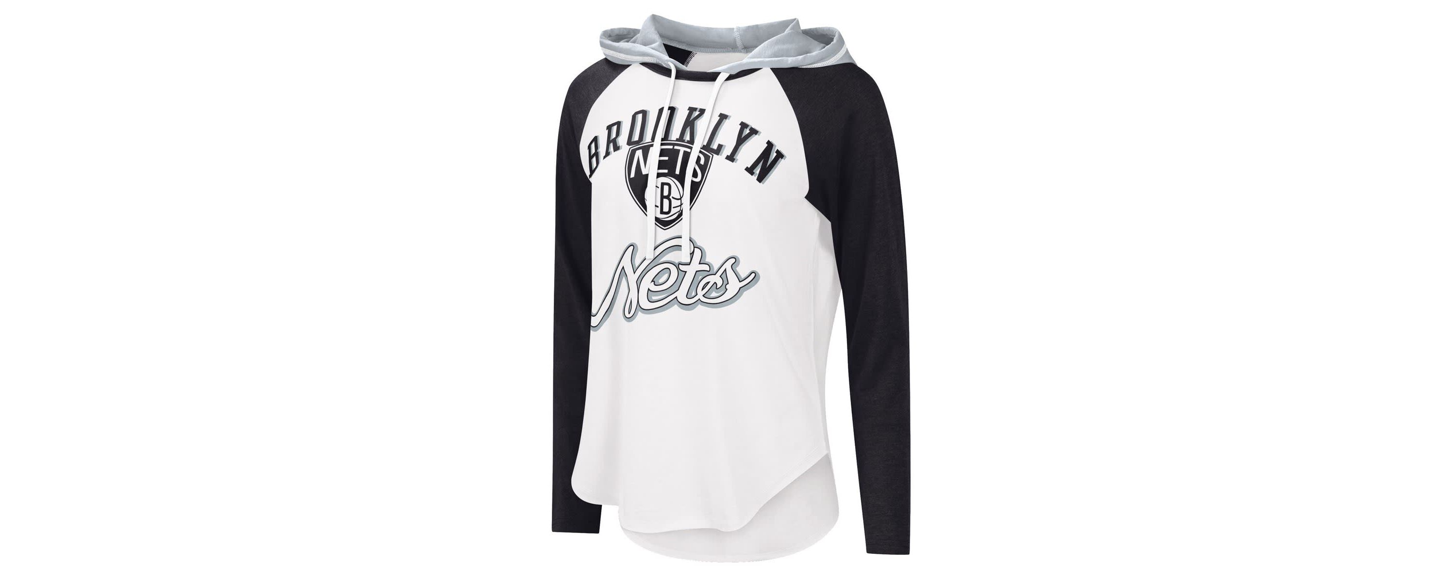 NBA Brooklyn Nets MVP Raglan Hoodie Long Sleeve T-Shirt