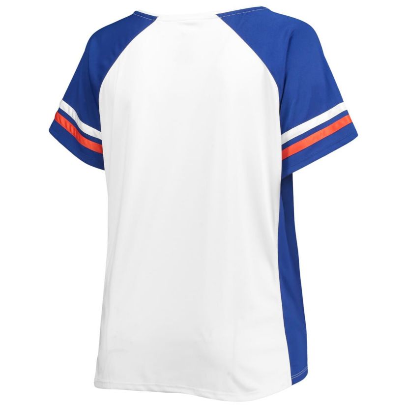 NCAA Florida Gators Plus Size Stripe Raglan Notch Neck T-Shirt