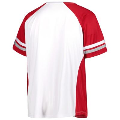 NCAA Oklahoma Sooners Plus Stripe Raglan Notch Neck T-Shirt