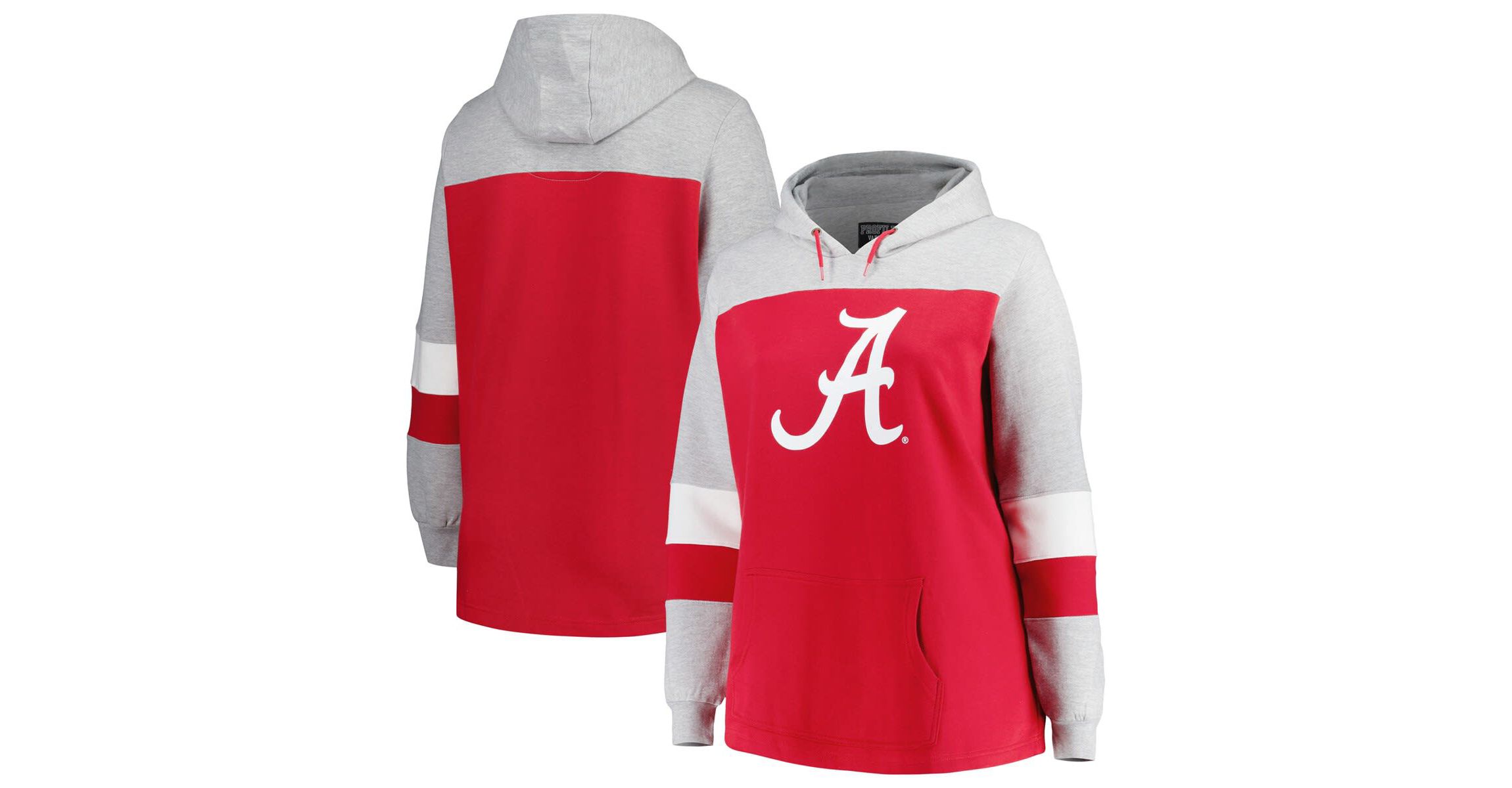 Alabama Crimson Tide NCAA Alabama Tide Plus Size Color-Block Pullover Hoodie