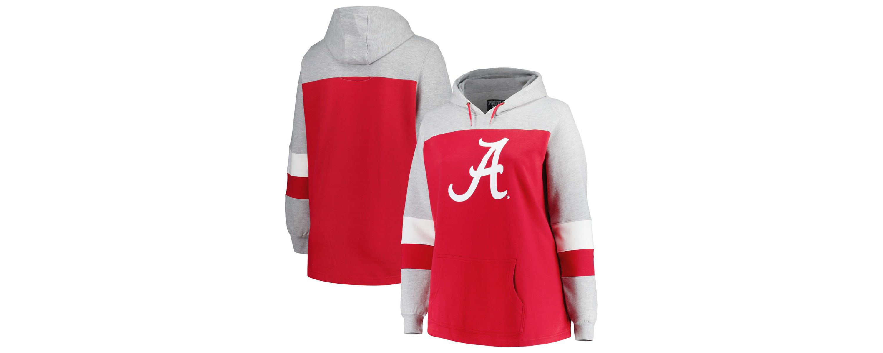 Alabama Crimson Tide NCAA Alabama Tide Plus Size Color-Block Pullover Hoodie