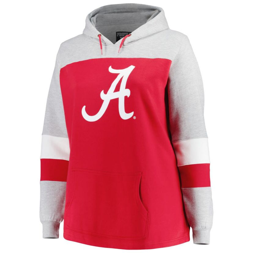 Alabama Crimson Tide NCAA Alabama Tide Plus Size Color-Block Pullover Hoodie
