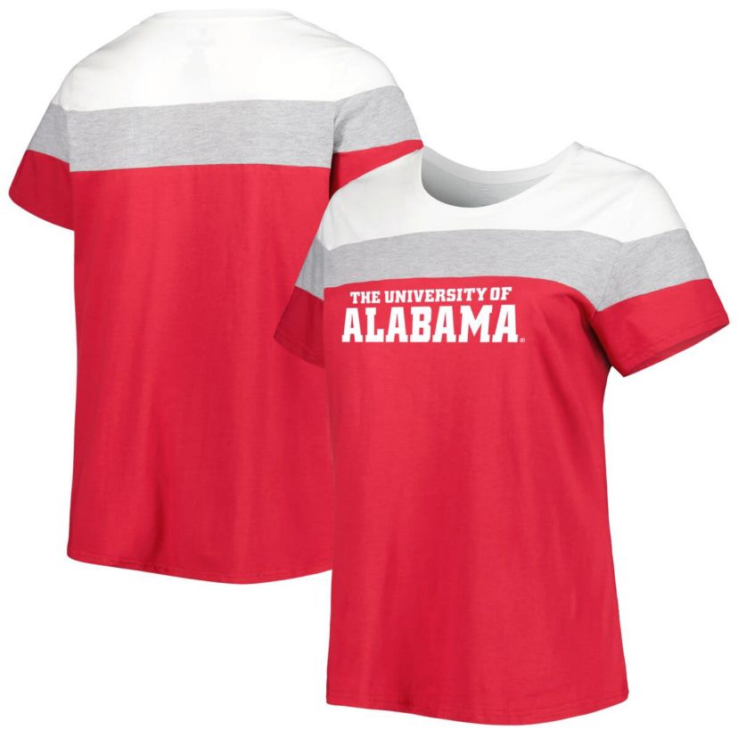 Alabama Crimson Tide NCAA Alabama Tide Plus Size Split Body T-Shirt