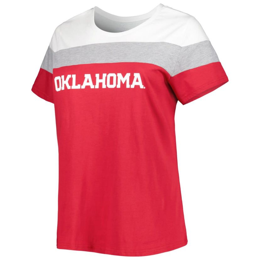 NCAA Oklahoma Sooners Plus Size Split Body T-Shirt