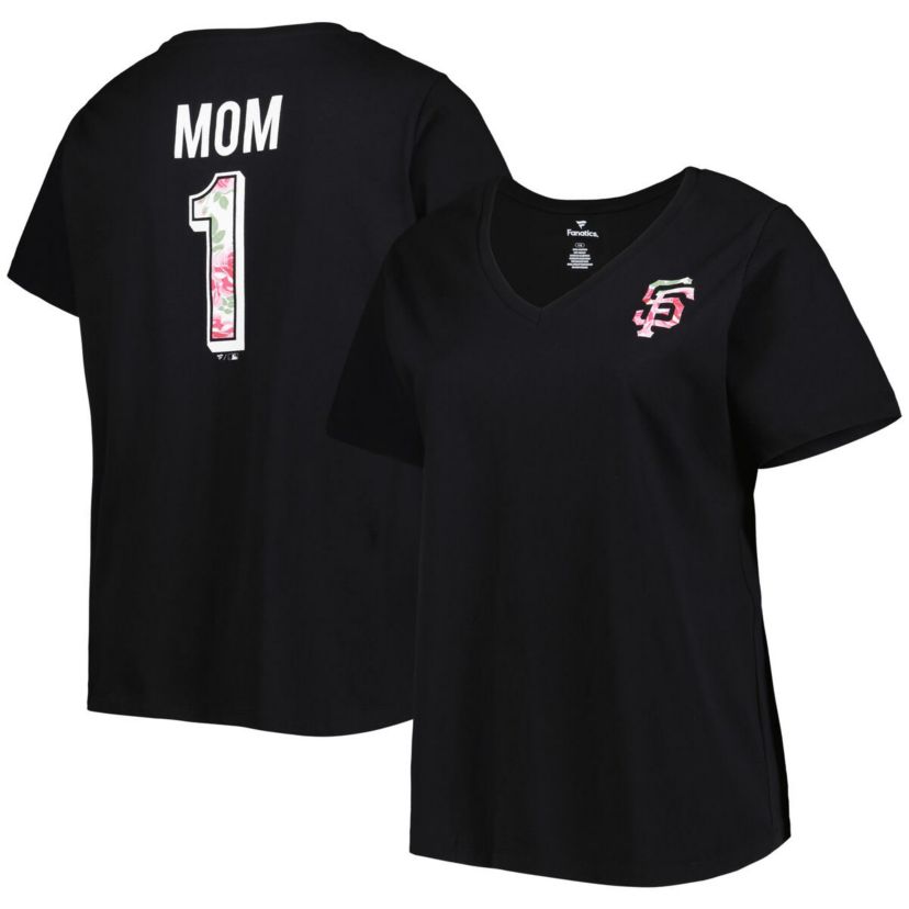 MLB San Francisco Giants Mothers Day Plus Size Best Mom Ever V-Neck T-Shirt