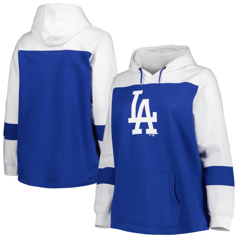 MLB Los Angeles Dodgers Plus Size Colorblock Pullover Hoodie