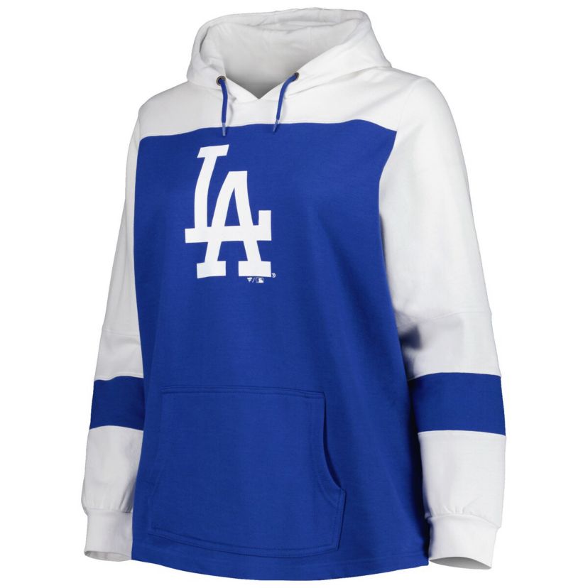 MLB Los Angeles Dodgers Plus Size Colorblock Pullover Hoodie