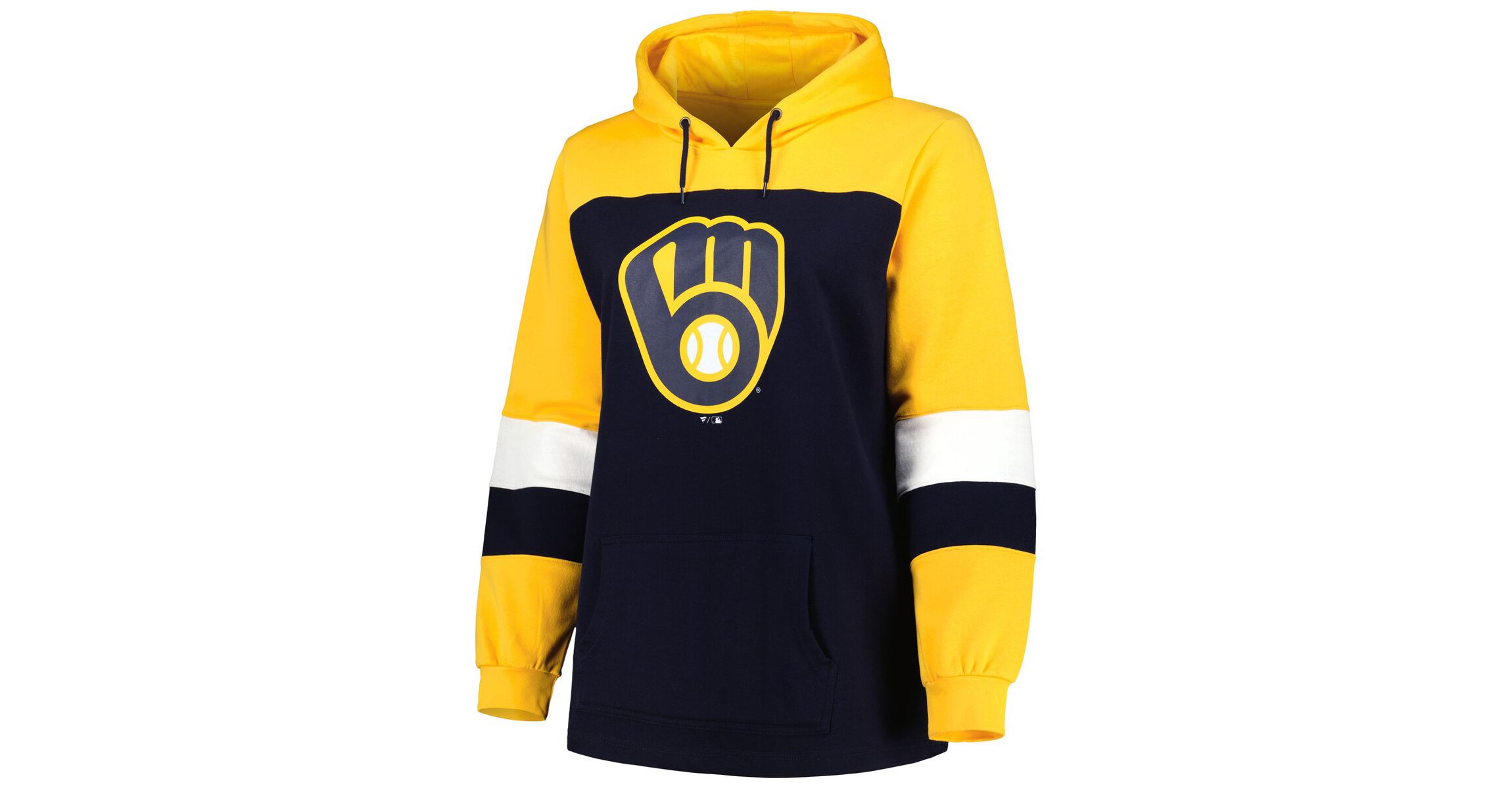 MLB Milwaukee Brewers Plus Size Colorblock Pullover Hoodie