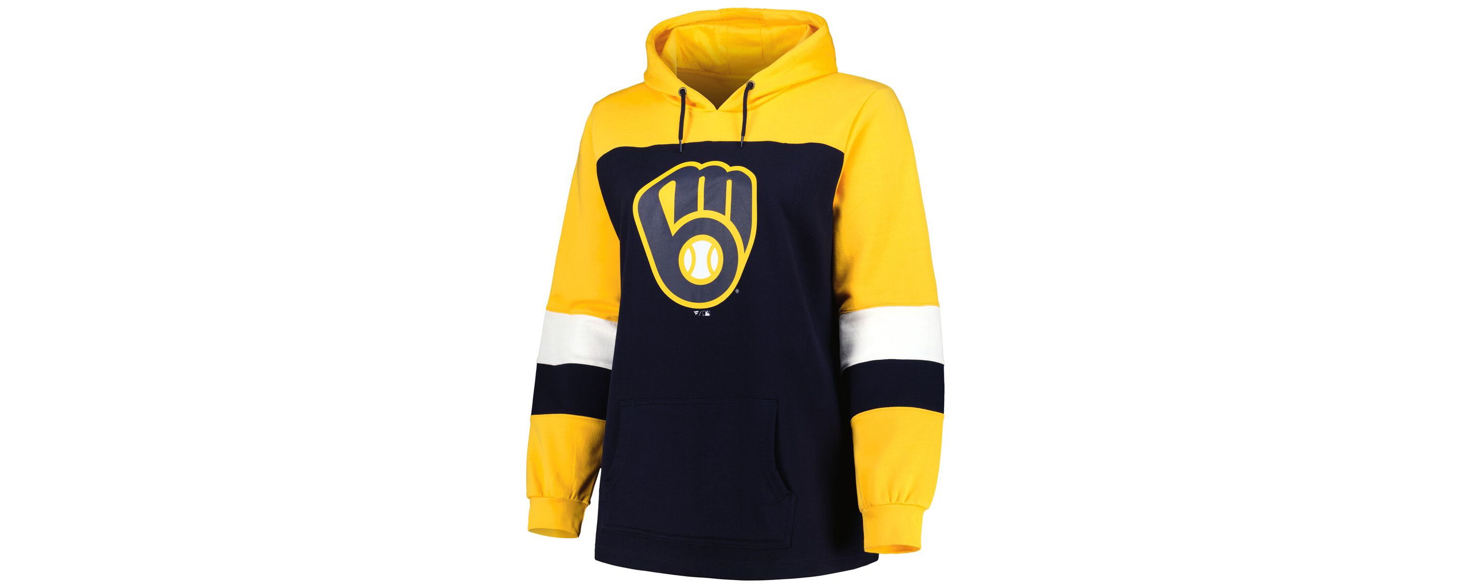 MLB Milwaukee Brewers Plus Size Colorblock Pullover Hoodie