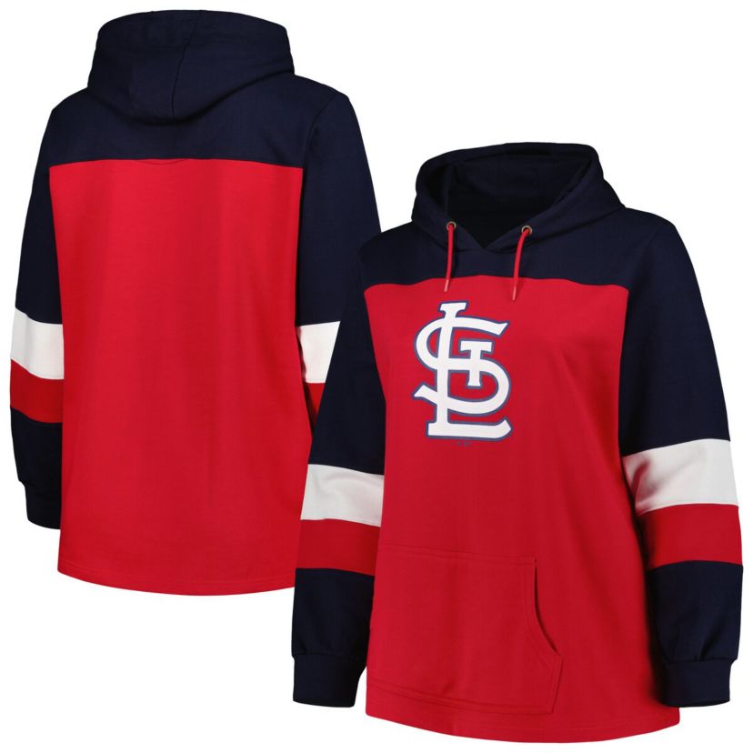 MLB St. Louis Cardinals Plus Size Colorblock Pullover Hoodie
