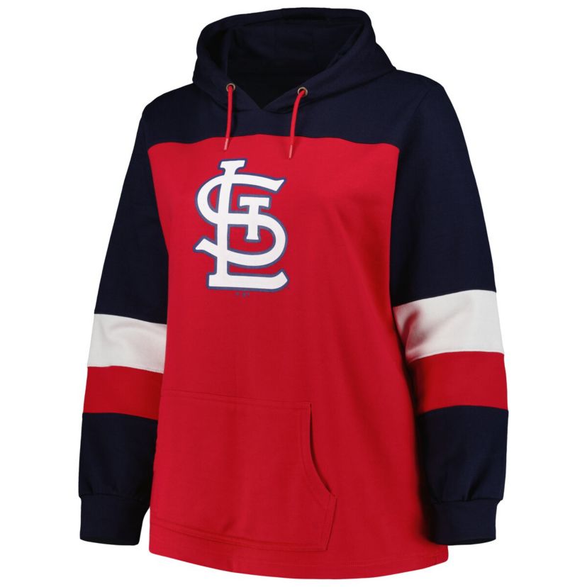 MLB St. Louis Cardinals Plus Size Colorblock Pullover Hoodie