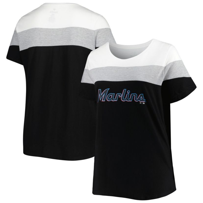MLB Miami Marlins Plus Size Colorblock T-Shirt