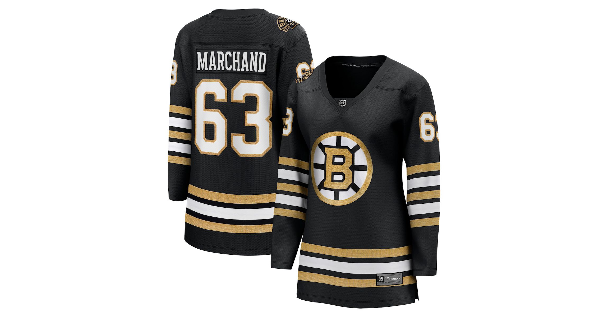 NHL Fanatics Brad Marchand 100th Anniversary Breakaway Jersey