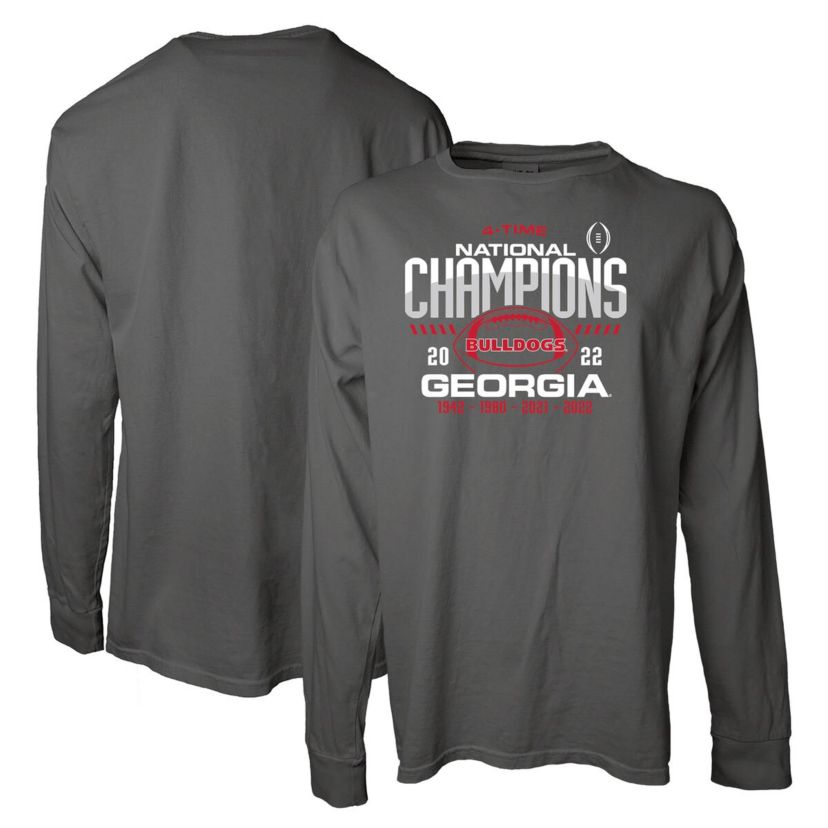 NCAA Georgia Bulldogs Four-Time NCAA Football National s Overdye Long Sleeve T-Shirt