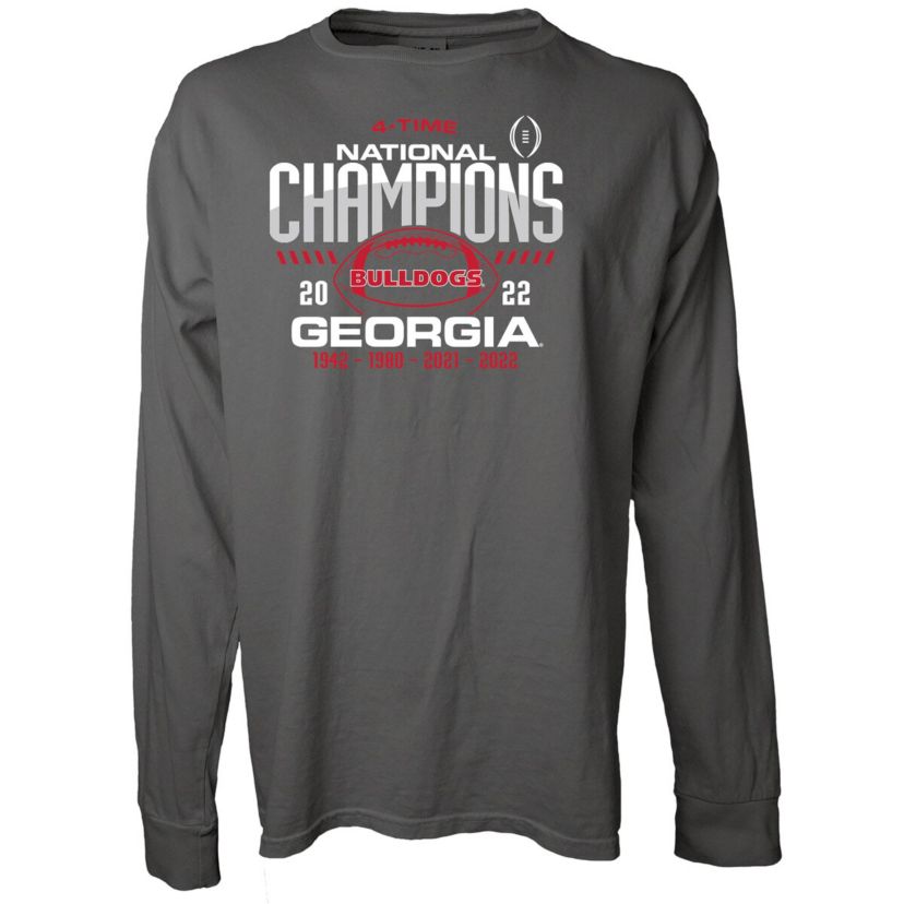 NCAA Georgia Bulldogs Four-Time NCAA Football National s Overdye Long Sleeve T-Shirt