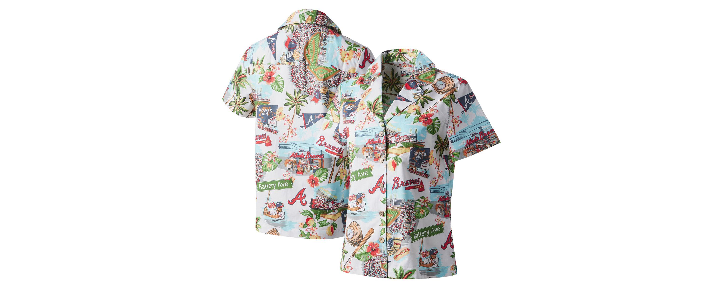 MLB Atlanta Braves Scenic Camp Button-Up Shirt