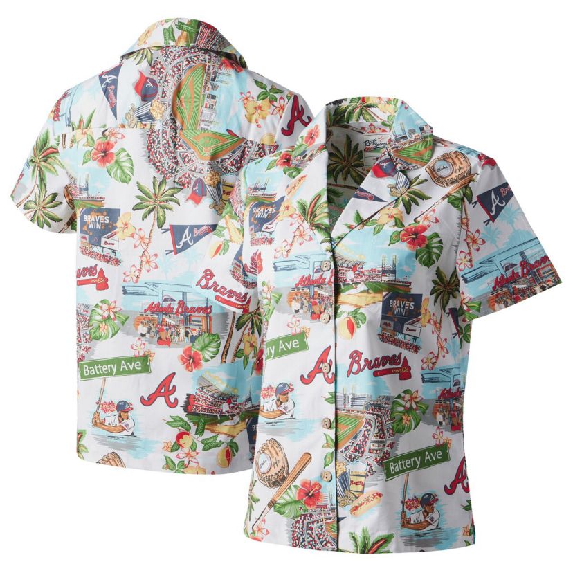 MLB Atlanta Braves Scenic Camp Button-Up Shirt