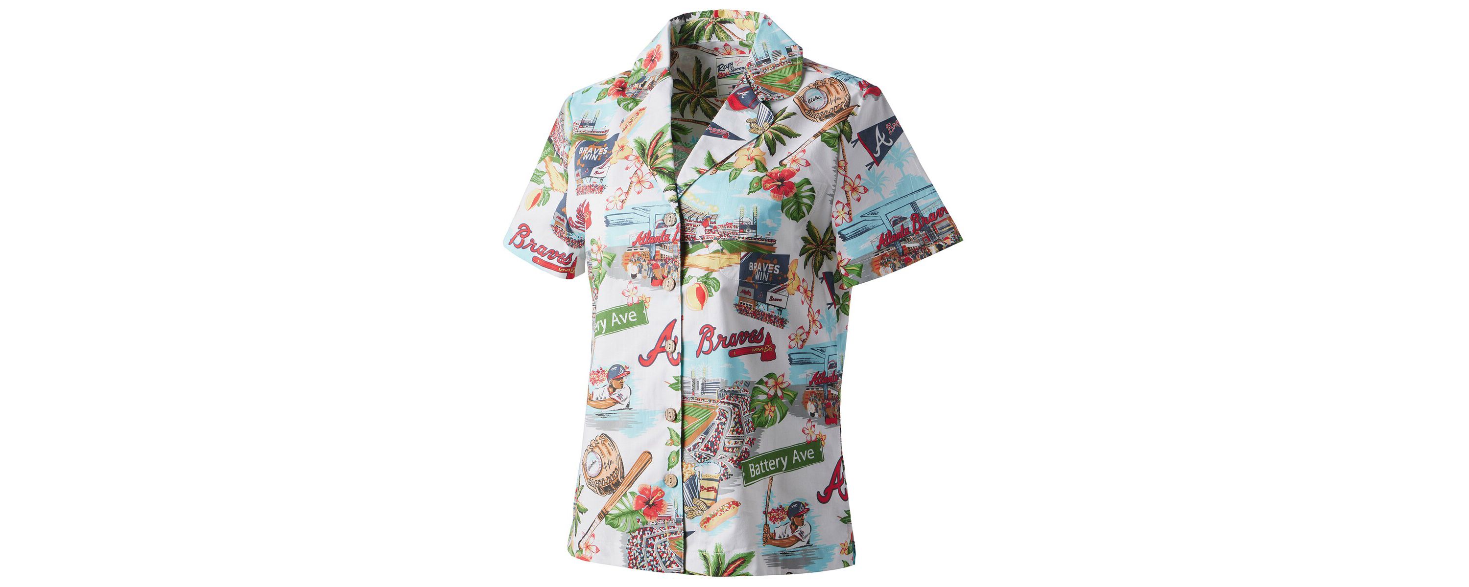 MLB Atlanta Braves Scenic Camp Button-Up Shirt