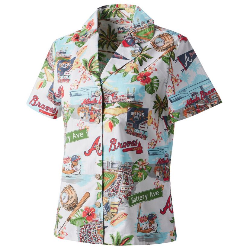 MLB Atlanta Braves Scenic Camp Button-Up Shirt