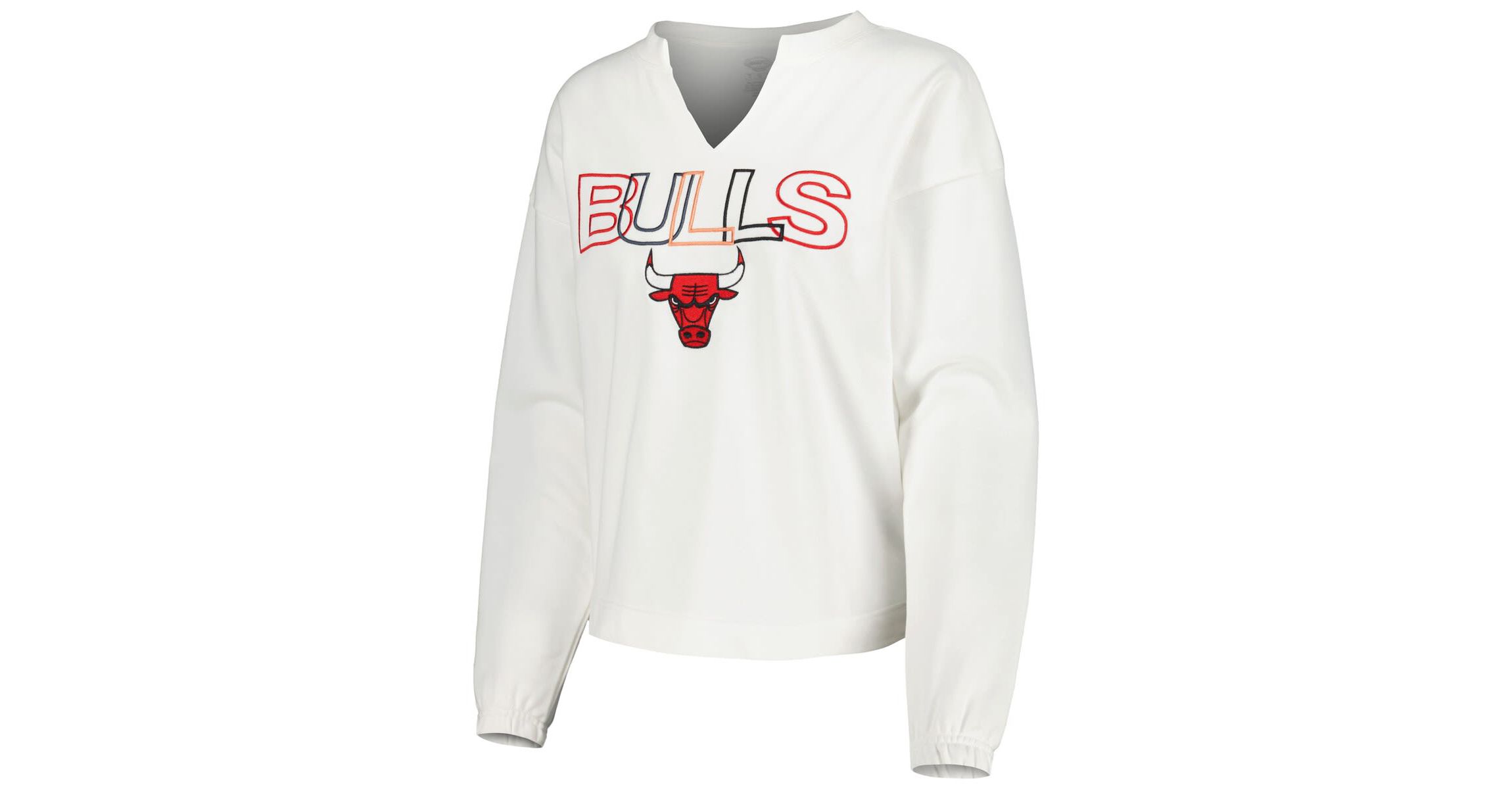 NBA Chicago Bulls Sunray Notch Neck Long Sleeve Top