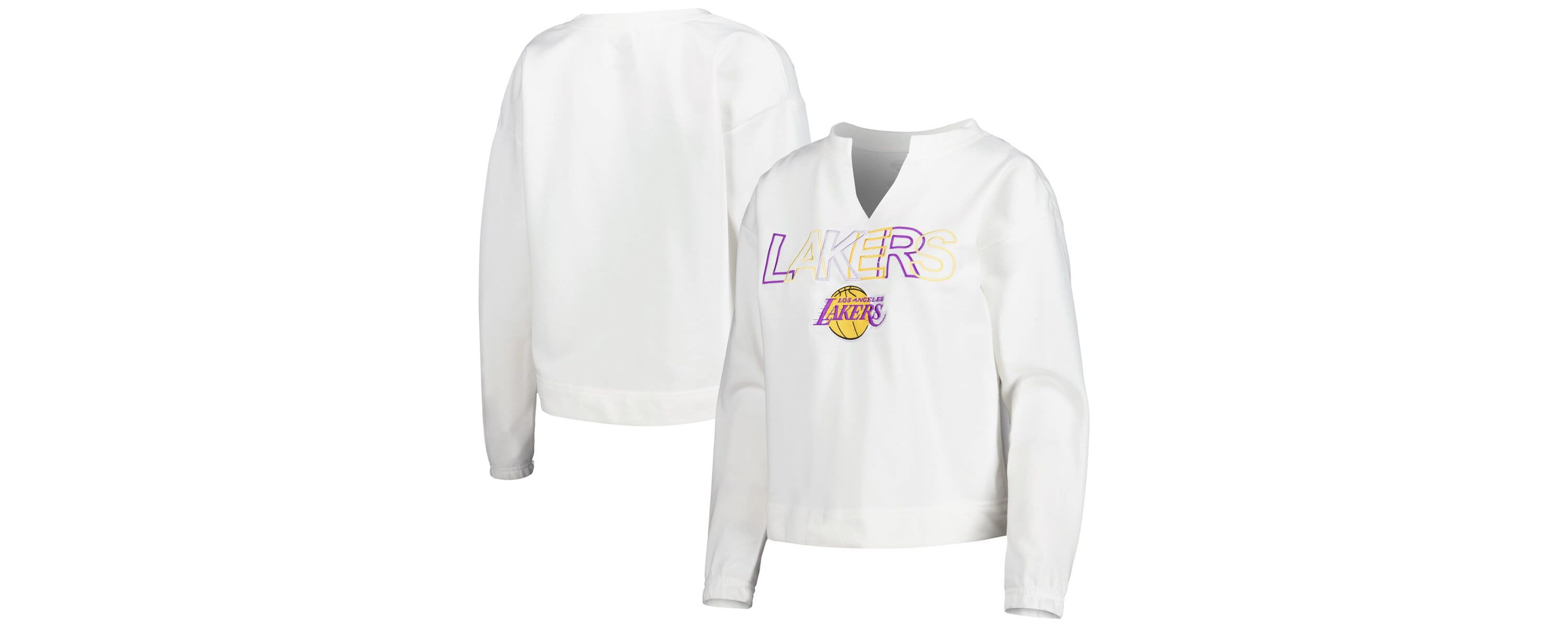NBA Los Angeles Lakers Sunray Notch Neck Long Sleeve Top