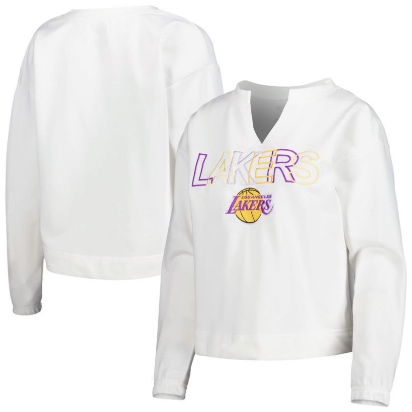 NBA Los Angeles Lakers Sunray Notch Neck Long Sleeve Top