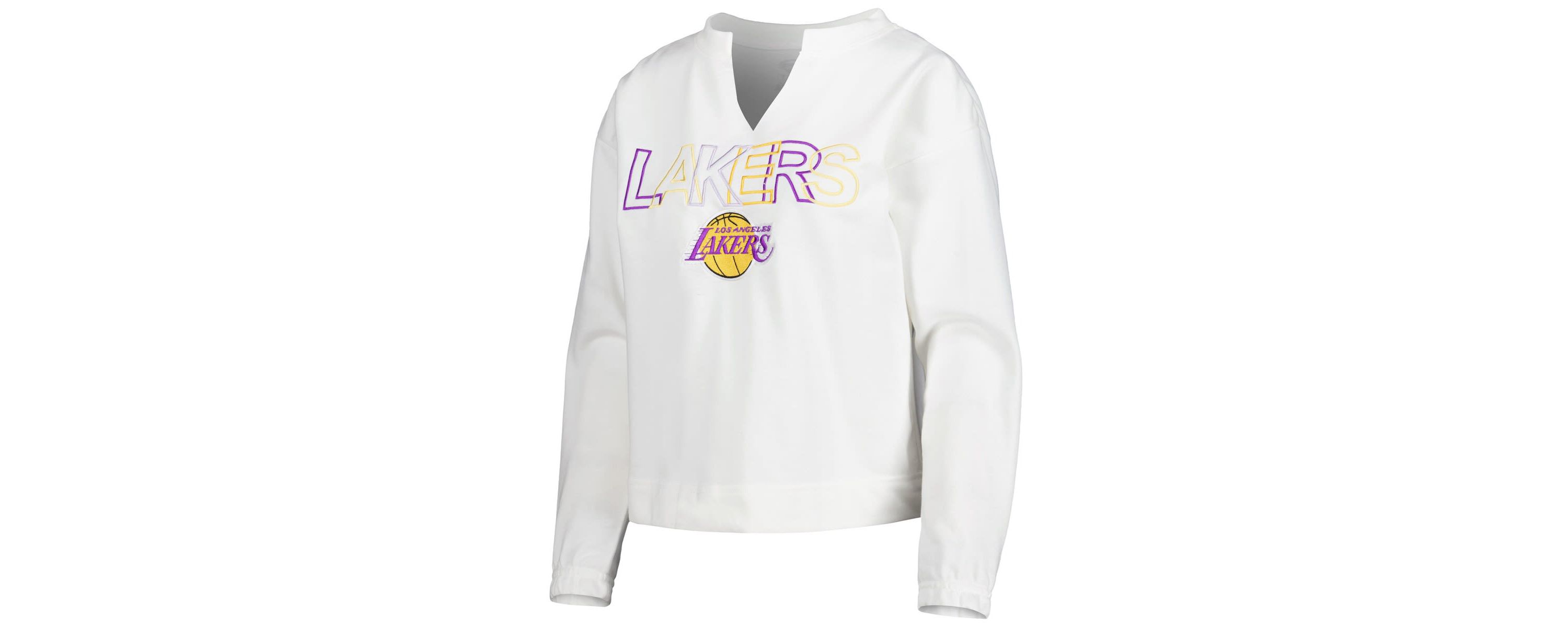 NBA Los Angeles Lakers Sunray Notch Neck Long Sleeve Top