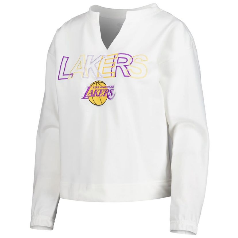 NBA Los Angeles Lakers Sunray Notch Neck Long Sleeve Top