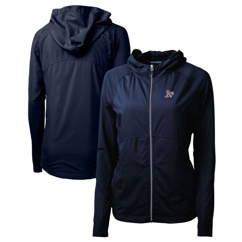 Oakland Athletics MLB Athletics Americana Logo Adapt Eco Knit Hybrid Recycled Full-Zip Hoodie