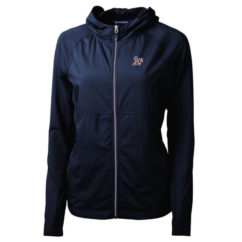 Oakland Athletics MLB Athletics Americana Logo Adapt Eco Knit Hybrid Recycled Full-Zip Hoodie