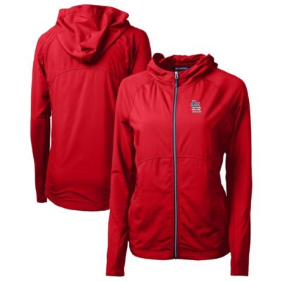 Cutter & Buck MLB St. Louis Cardinals Americana Logo Adapt Eco Knit Hybrid Recycled Full-Zip Hoodie, Red, Medium -  0196898446942