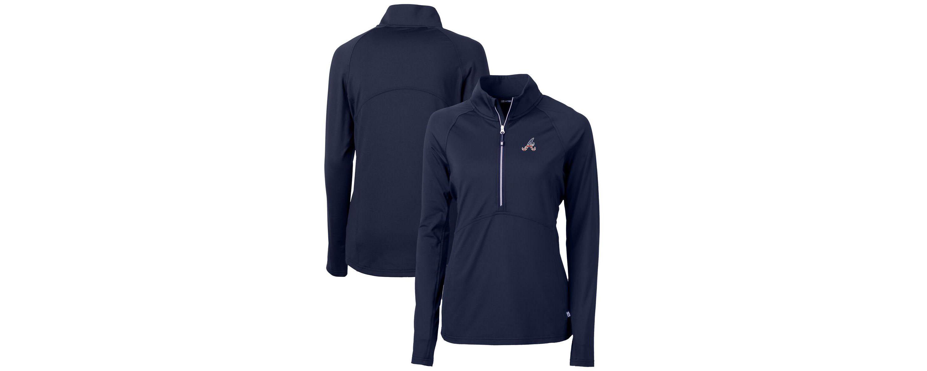 MLB Atlanta Braves Americana Logo Adapt Eco Knit Stretch Recycled Half-Zip Pullover Top