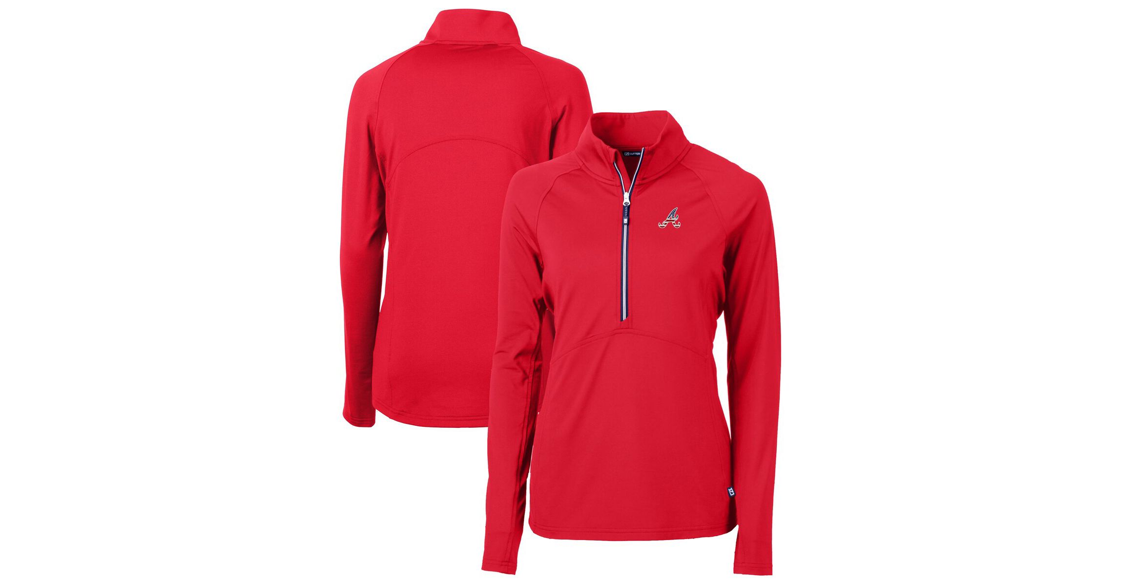 MLB Atlanta Braves Americana Logo Adapt Eco Knit Stretch Recycled Half-Zip Pullover Top