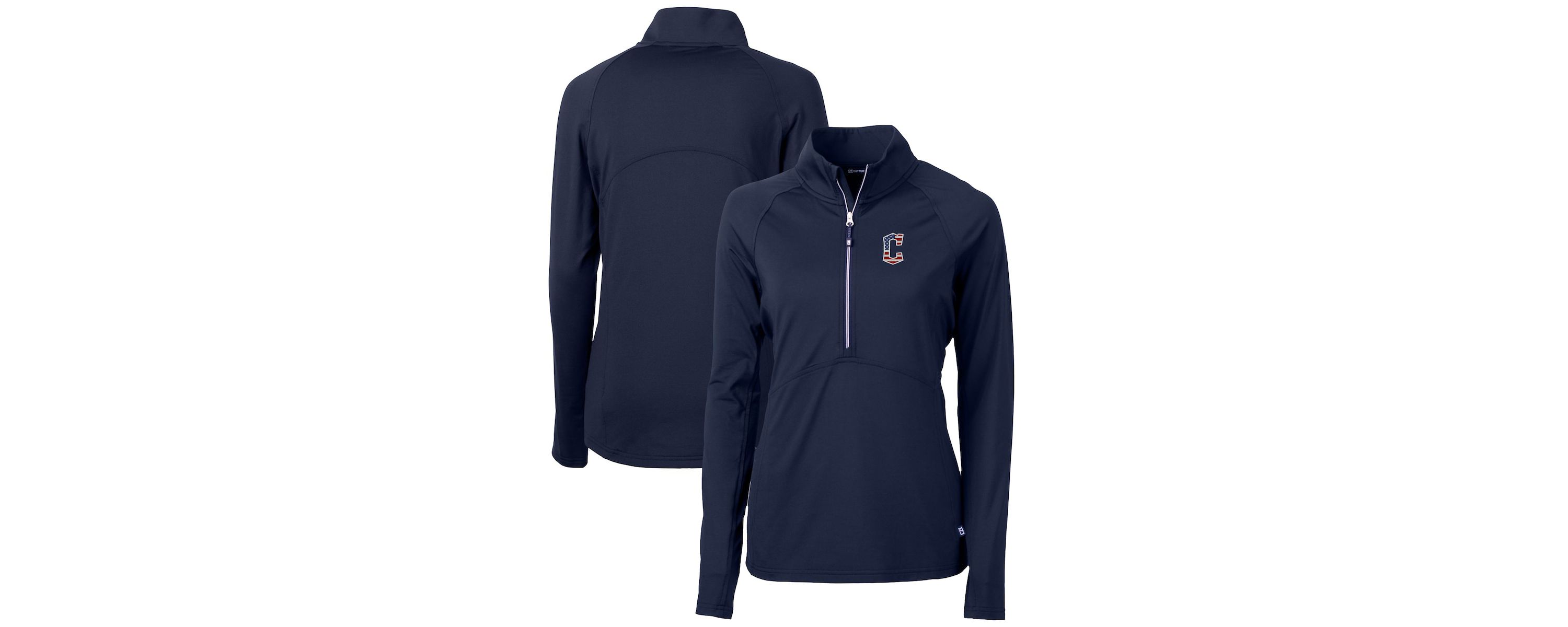 MLB Cleveland Guardians Americana Logo Adapt Eco Knit Stretch Recycled Half-Zip Pullover Top