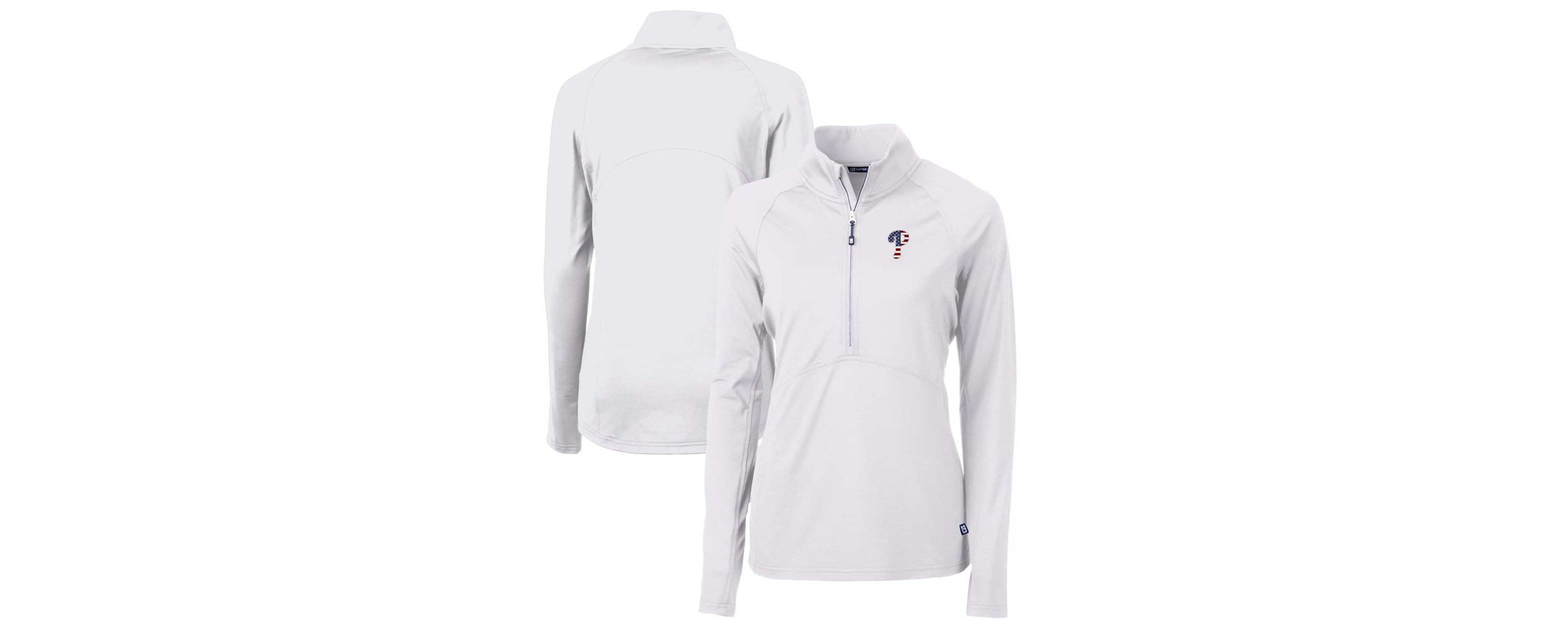 MLB Philadelphia Phillies Americana Logo Adapt Eco Knit Stretch Recycled Half-Zip Pullover Top