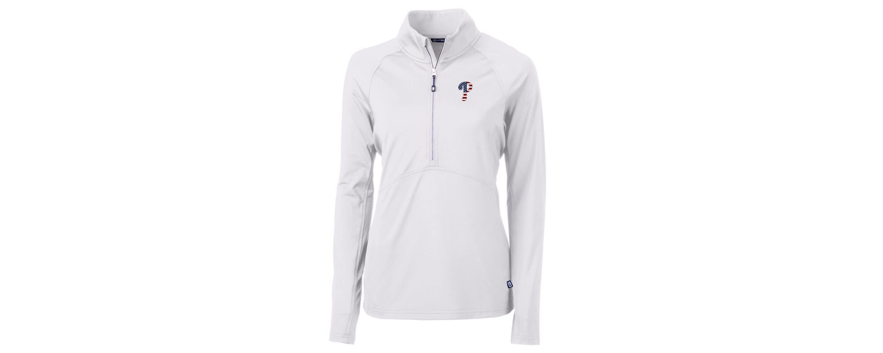 MLB Philadelphia Phillies Americana Logo Adapt Eco Knit Stretch Recycled Half-Zip Pullover Top