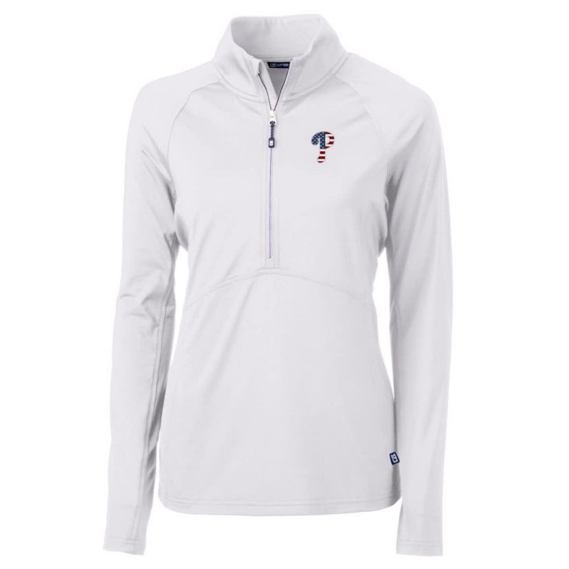 MLB Philadelphia Phillies Americana Logo Adapt Eco Knit Stretch Recycled Half-Zip Pullover Top