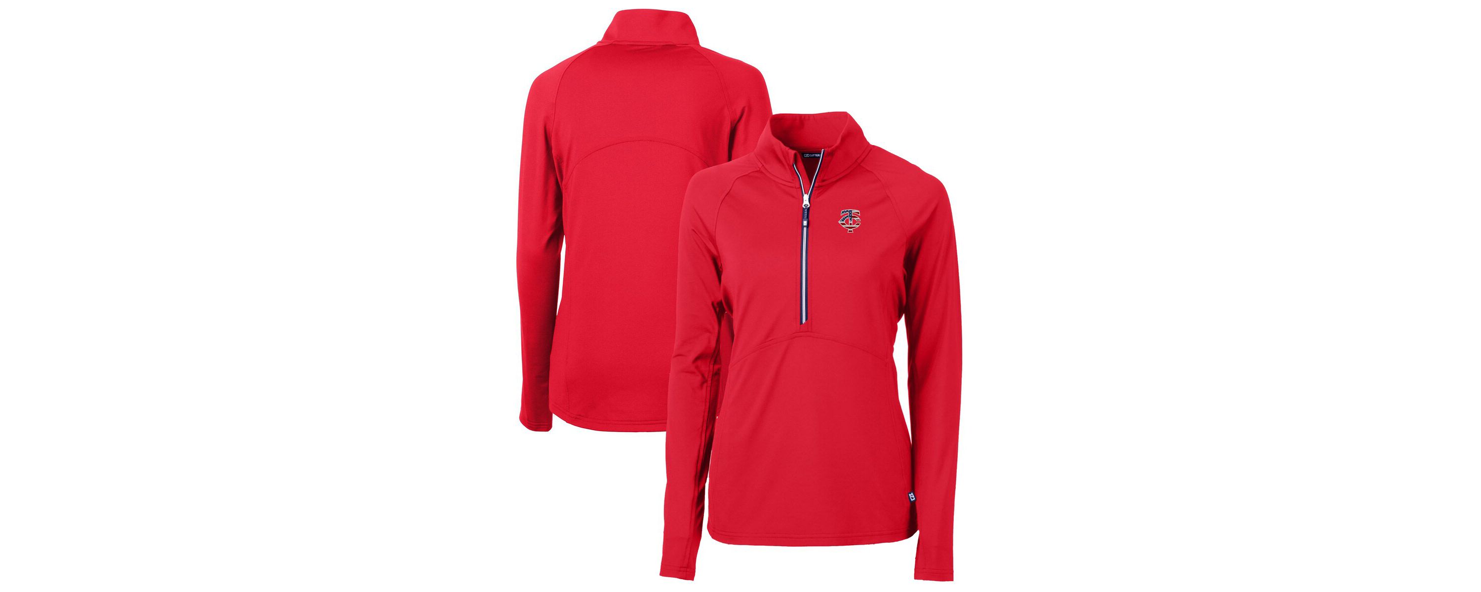 MLB Minnesota Twins Americana Logo Adapt Eco Knit Stretch Recycled Half-Zip Pullover Top