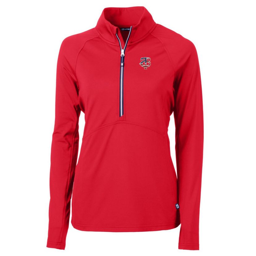 MLB Minnesota Twins Americana Logo Adapt Eco Knit Stretch Recycled Half-Zip Pullover Top