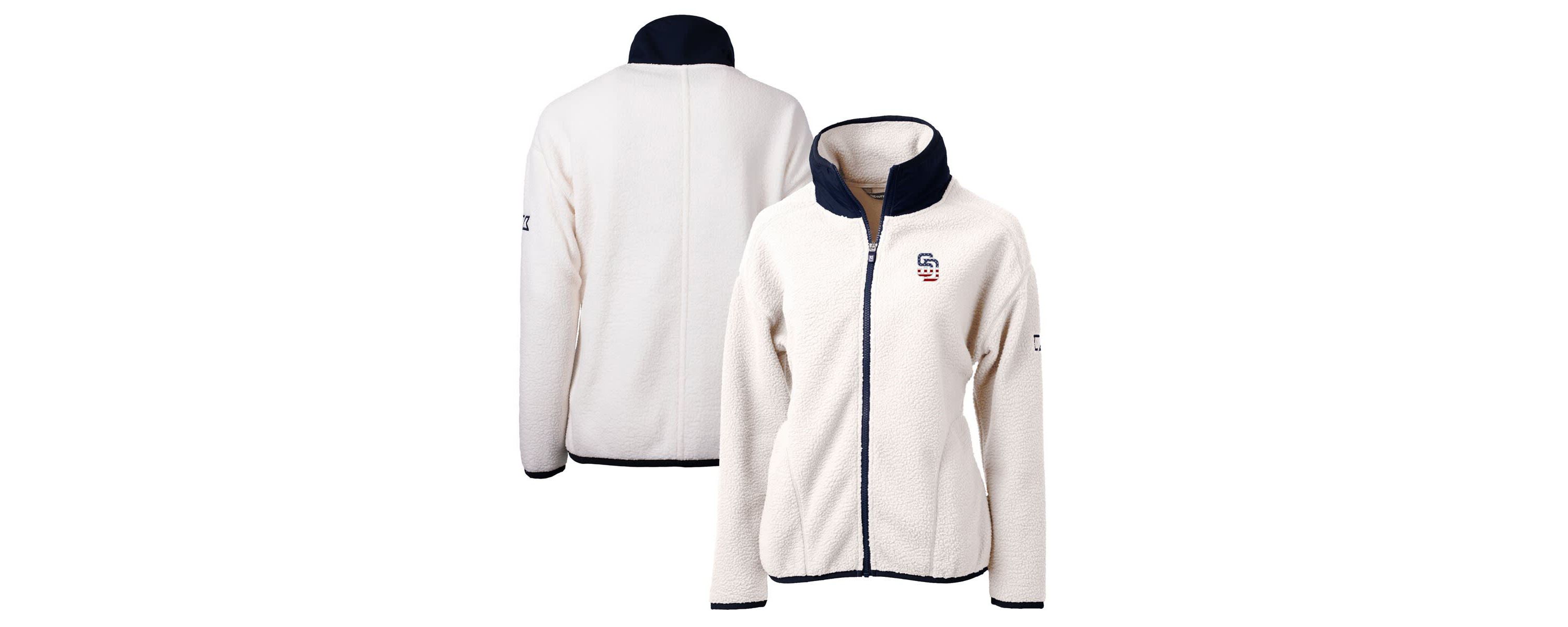 MLB San Diego Padres Americana Logo Cascade Eco Sherpa Full-Zip Fleece Jacket