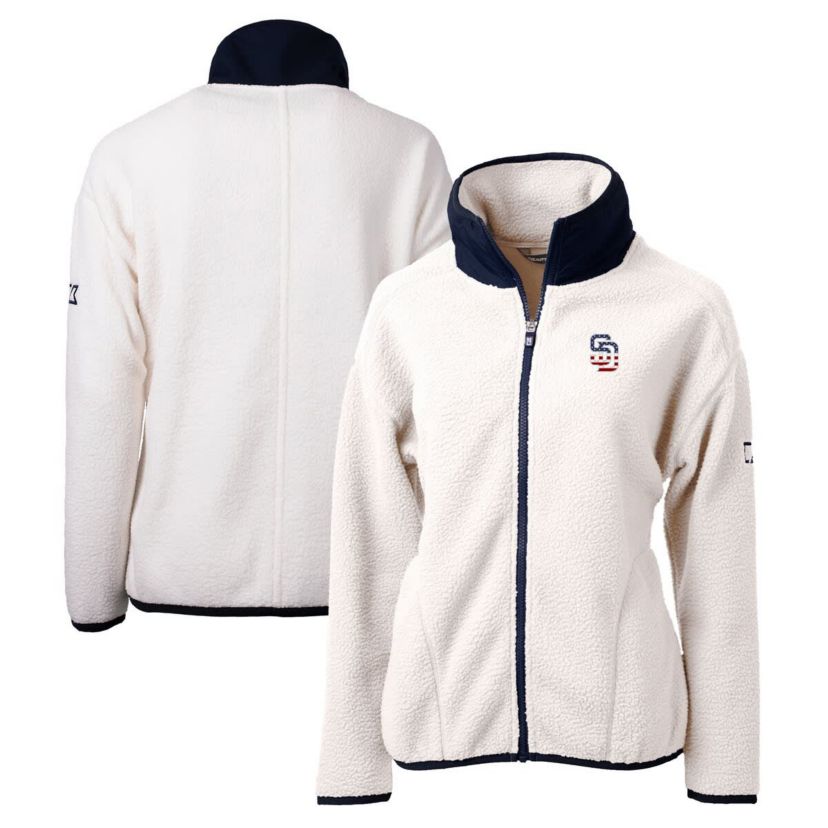 MLB San Diego Padres Americana Logo Cascade Eco Sherpa Full-Zip Fleece Jacket