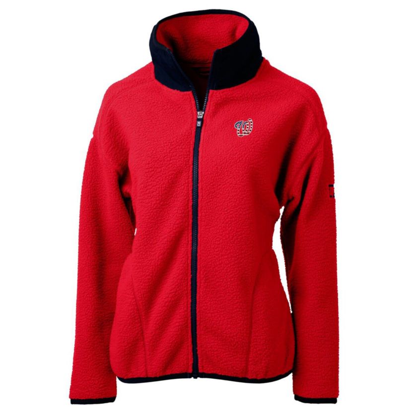 MLB Washington Nationals Americana Logo Cascade Eco Sherpa Full-Zip Fleece Jacket