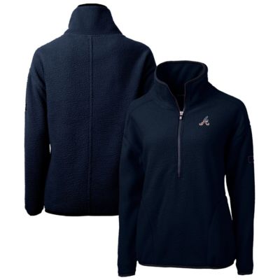 MLB Atlanta Braves Americana Logo Cascade Eco Sherpa Fleece Half-Zip Pullover Jacket