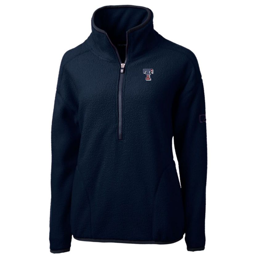MLB Texas Rangers Americana Logo Cascade Eco Sherpa Fleece Half-Zip Pullover Jacket